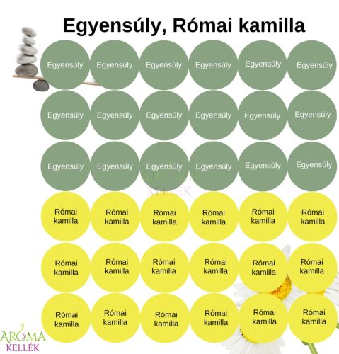 Matrica, címke illóolajokhoz - Egyensúly, Római kamilla