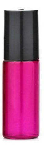 5 ml colorful roller bottle- black bottlecup - pink