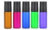 5 ml colorful roller bottle- black bottlecup - pink