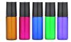 5 ml colorful roller bottle- black bottlecup - pink