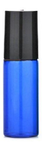 5 ml colorful roller bottle- black bottlecup -  blue