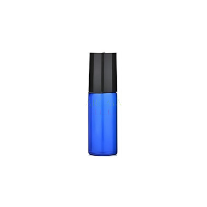 5 ml colorful roller bottle- black bottlecup -  blue