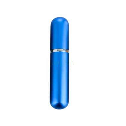 Bottle with spray head, aluminum cover - 5 ml (blue)