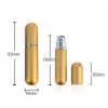 Bottle with spray head, aluminum cover - 5 ml (shinny gold)