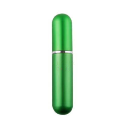 Bottle with spray head, aluminum cover - 5 ml (green)