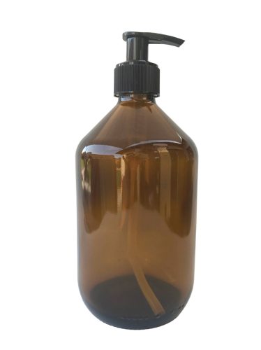 500 ml brown glass bottle with pump head
