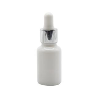 Bottle with dropper cup - 15 ml (white)