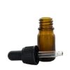 Bottle with dropper cup - 5 ml (amber)