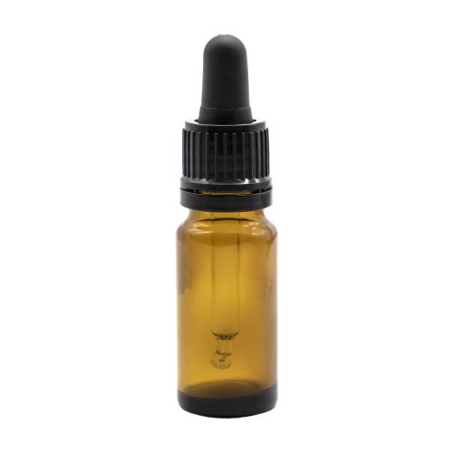 Bottle with dropper cup - 10 ml (amber)