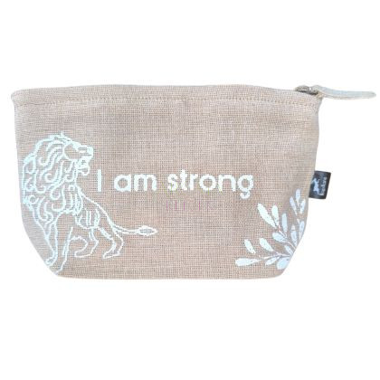 Cotton Canvas Essential Oil Pouch - I'M STRONG