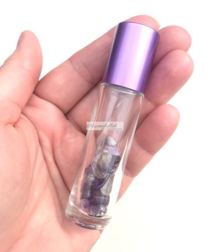  Crown chakra roller bottle for essential oils - with minerals
