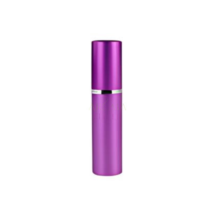 Pumpás head glass with metal case - 10 ml - shinning purple