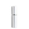 Pumpás head glass with metal case - 10 ml - silver