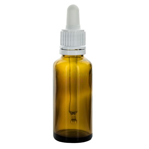 30 ml pipette amber bottle (white head)